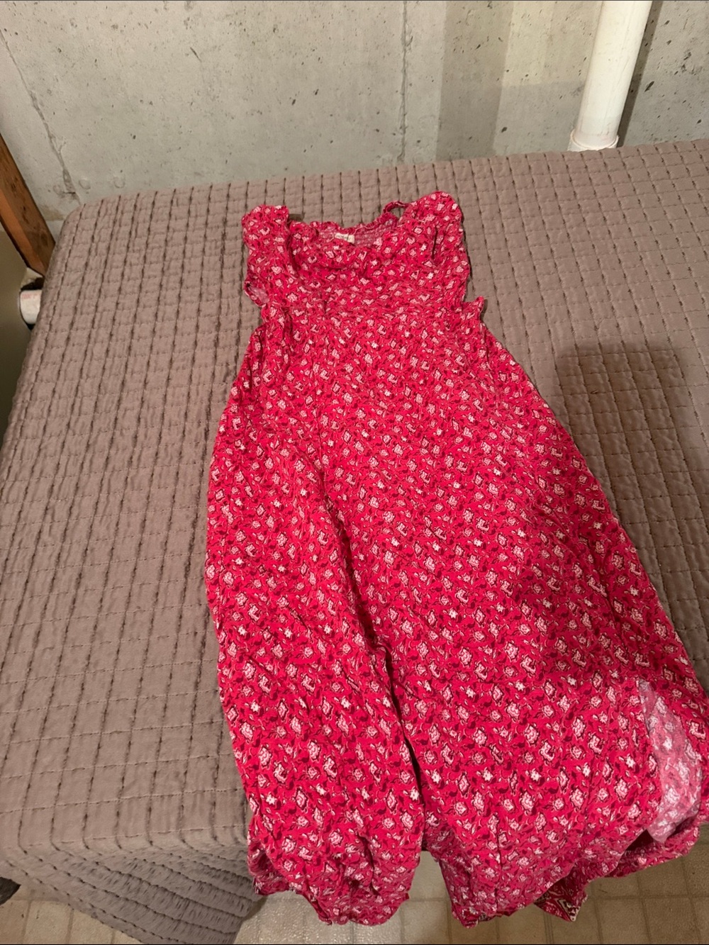 Girls Red Floral Summer Dress